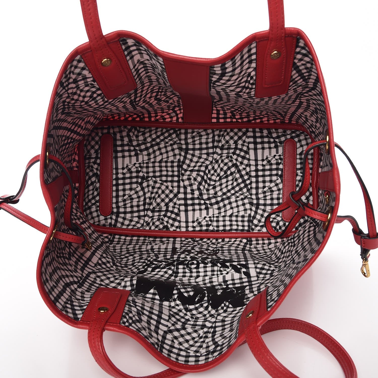 MCM Visetos Medium Liz Reversible Shopper Tote Ruby Red 9 of 14