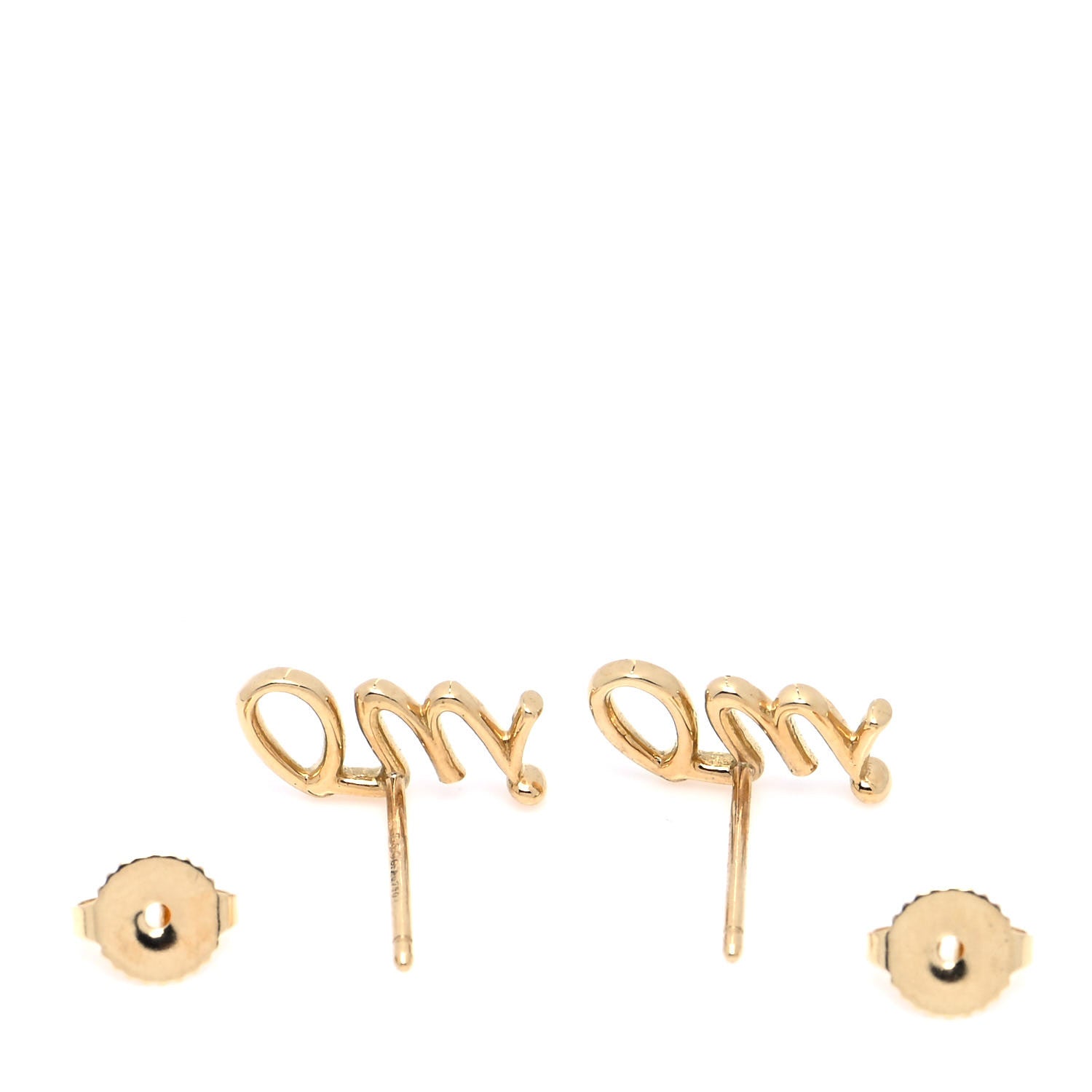 Tiffany 18K Yellow Gold Graffiti Oui Earrings 4 of 4