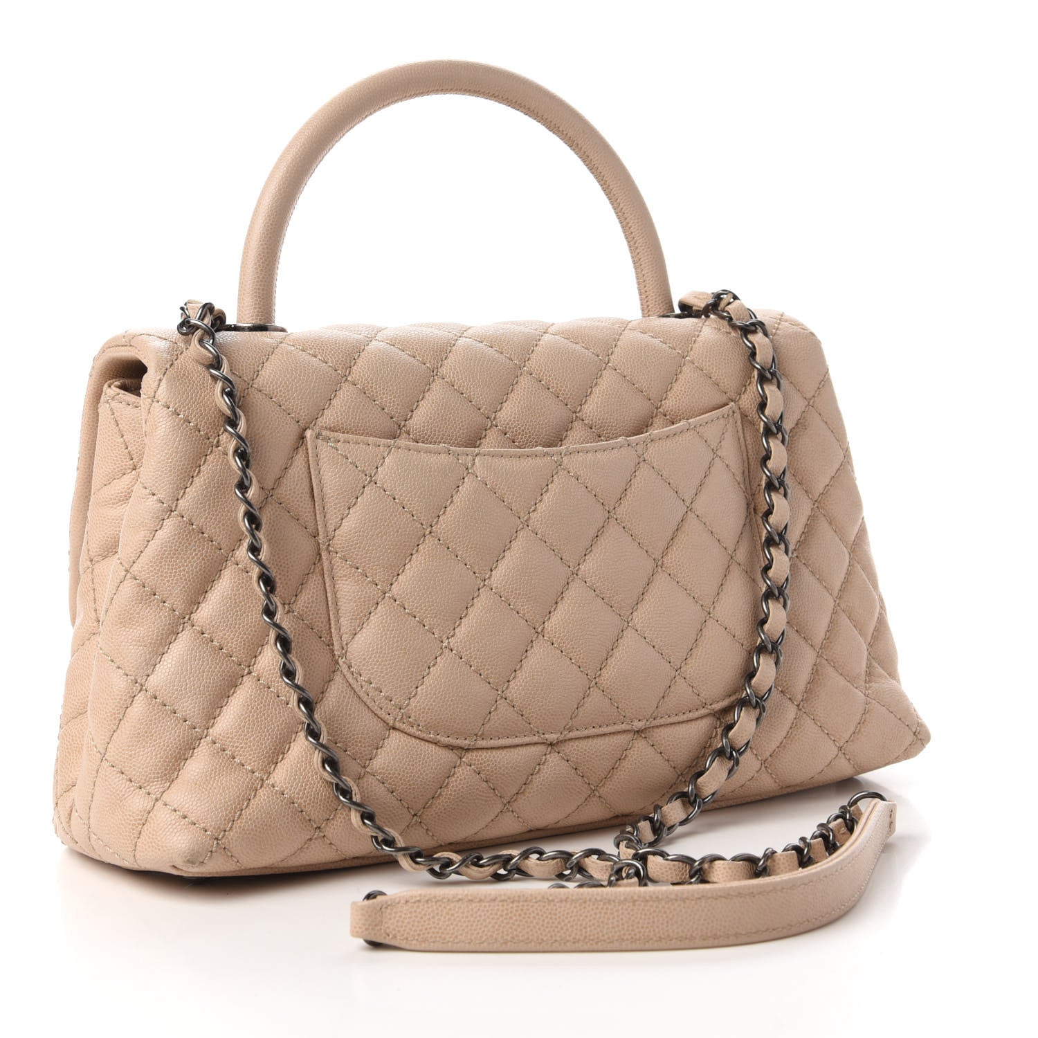 Chanel Caviar Quilted Small Coco Handle Flap Light Beige 3 of 10