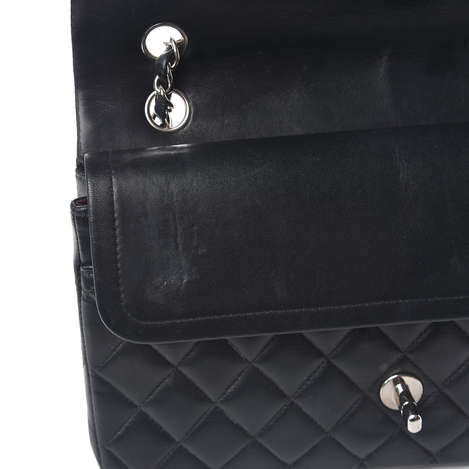 Chanel Lambskin Quilted Medium Double Flap Black 12 of 15