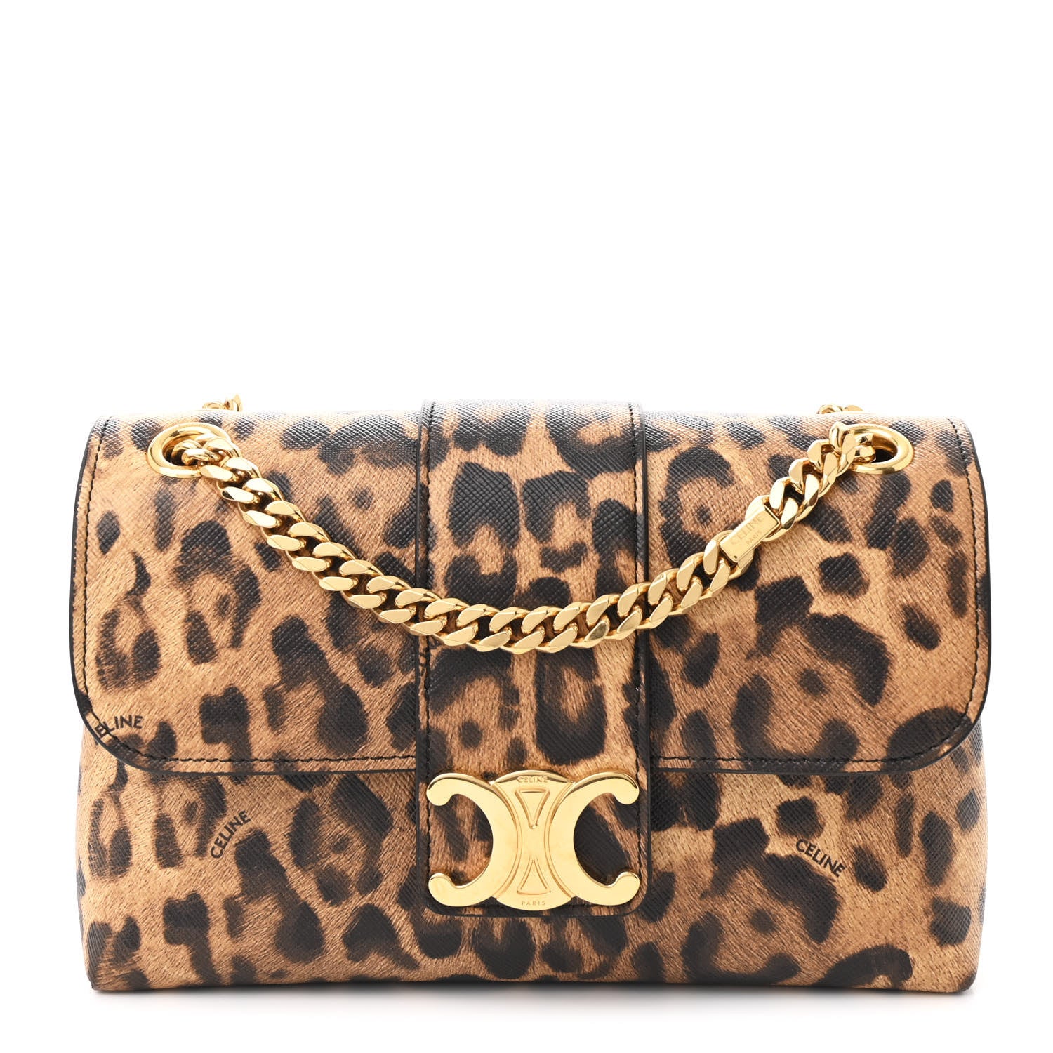 Celine Canvas Leopard Teen Victoire Tan 1 of 11