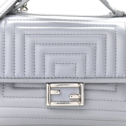 Fendi Shiny Nappa Trapuntata Micro Double Baguette Ardesia 8 of 10