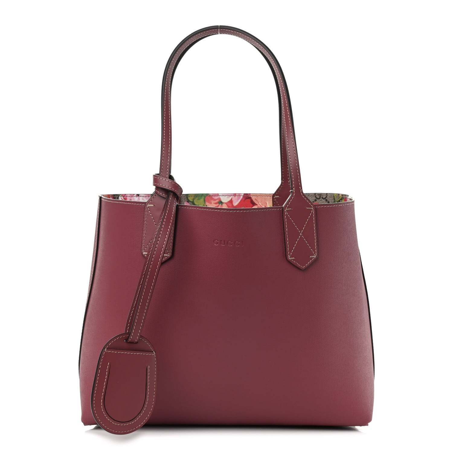Gucci GG Supreme Monogram Blooms Small Reversible Tote Beige Multicolor Dry Rose 3 of 12