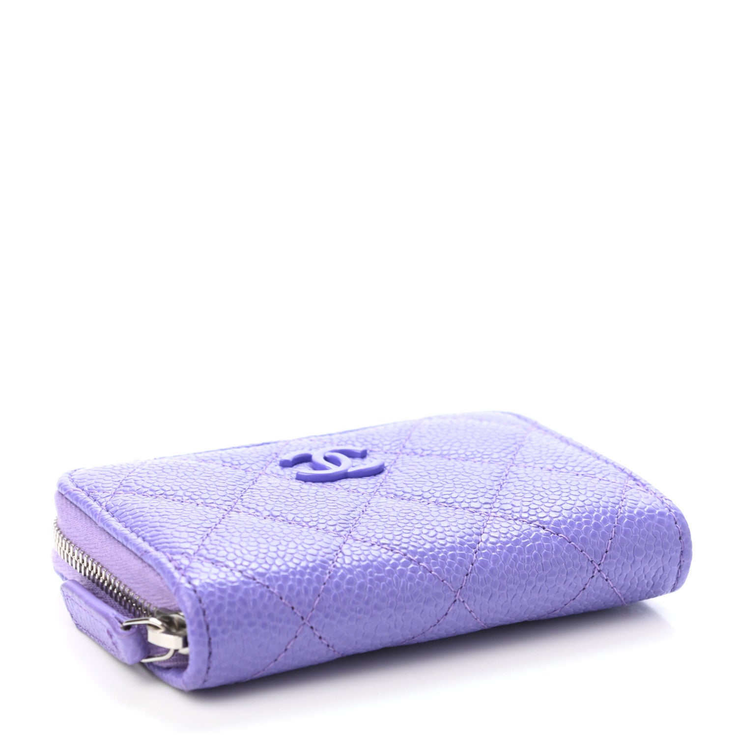 Chanel Caviar Quilted Incognito Zip Coin Purse Purple 3 of 4