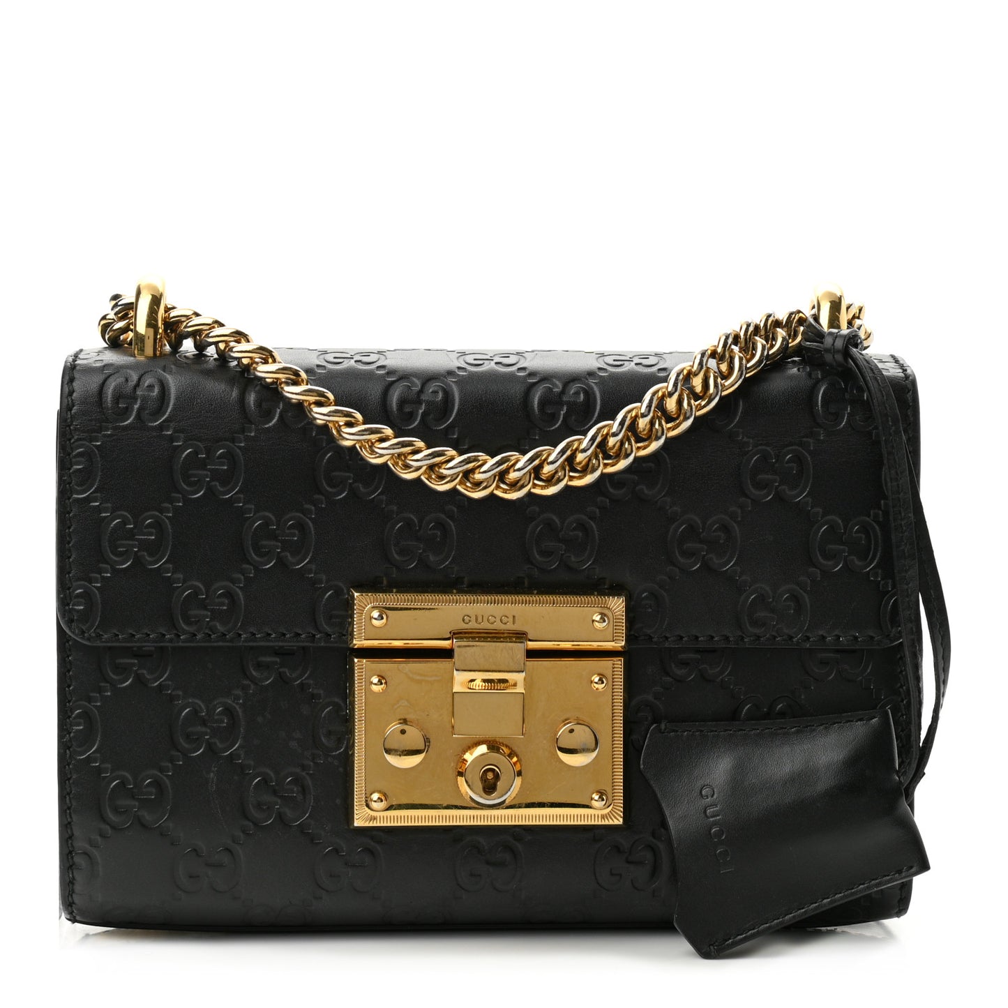 Guccissima Small Padlock Shoulder Bag Black