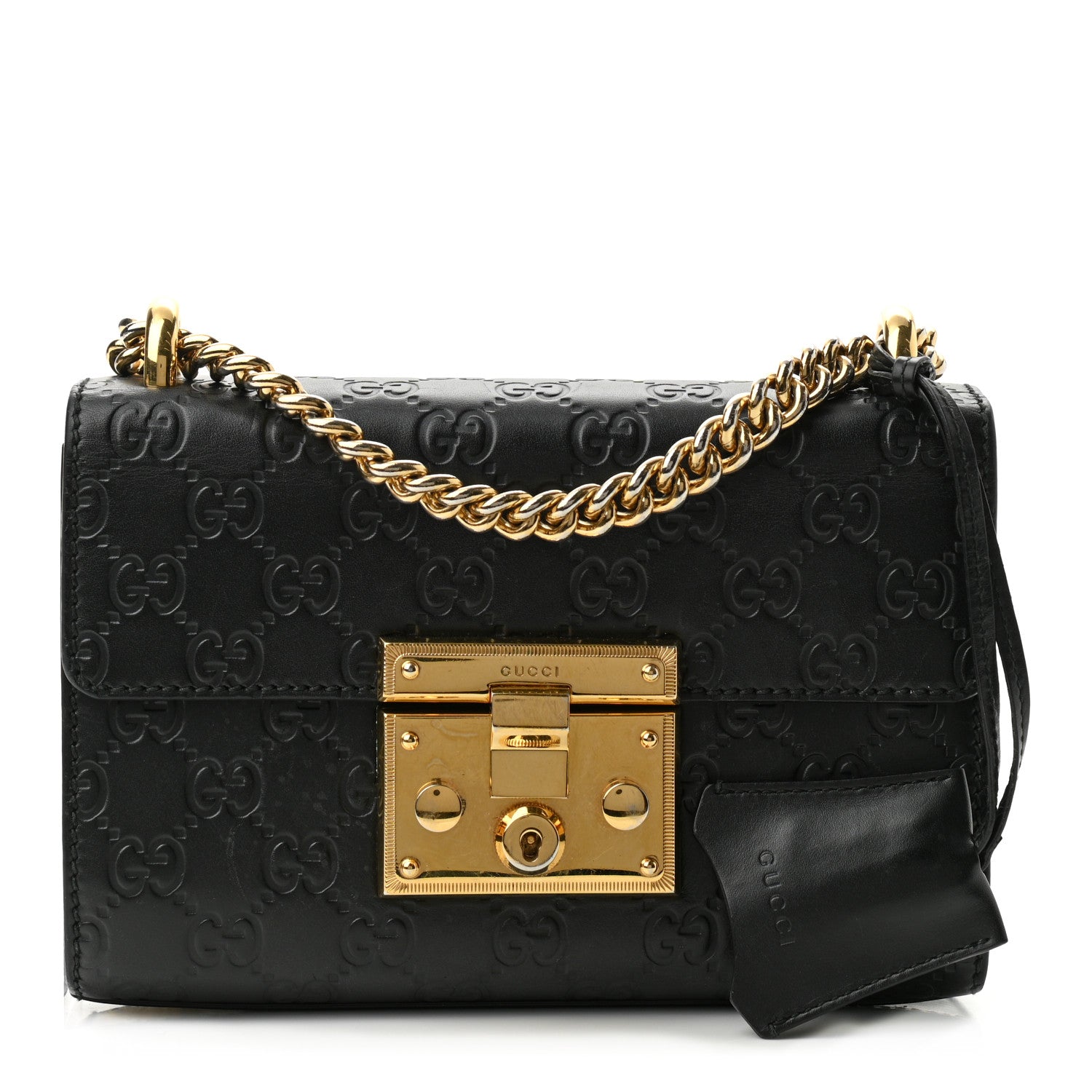 Gucci Guccissima Small Padlock Shoulder Bag Black 1 of 10