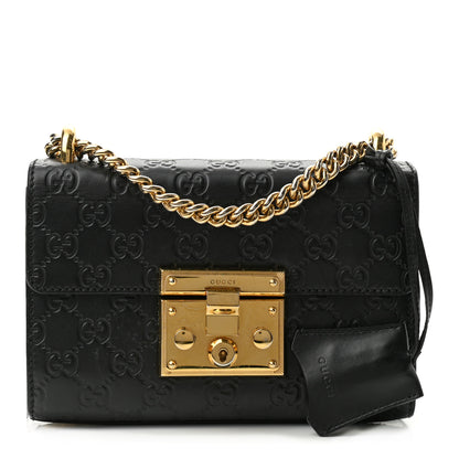 Gucci Guccissima Small Padlock Shoulder Bag Black 1 of 10