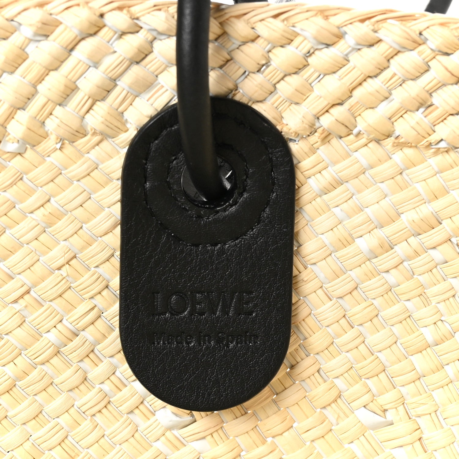 Loewe Calfskin Raffia Paulas Ibiza Sparkling Metallic Anagram Basket Tote Bag Natural Silver 6 of 9