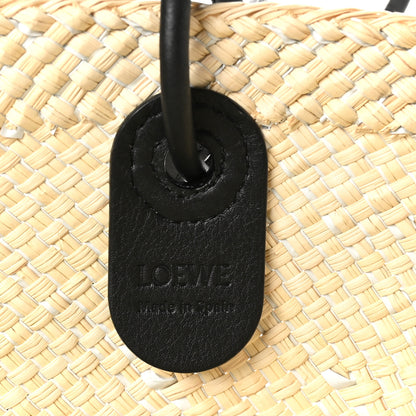 Loewe Calfskin Raffia Paulas Ibiza Sparkling Metallic Anagram Basket Tote Bag Natural Silver 6 of 9