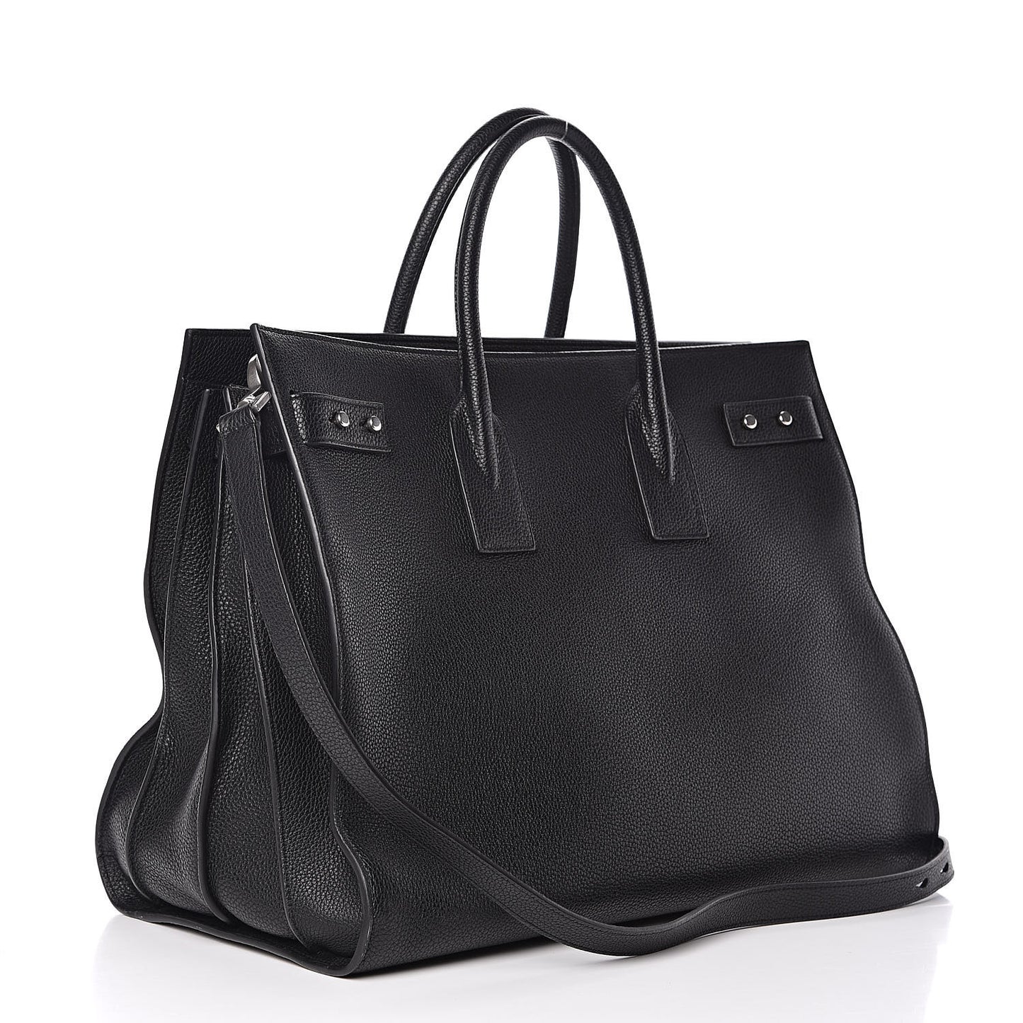 Grained Calfskin Large Souple Sac De Jour Black