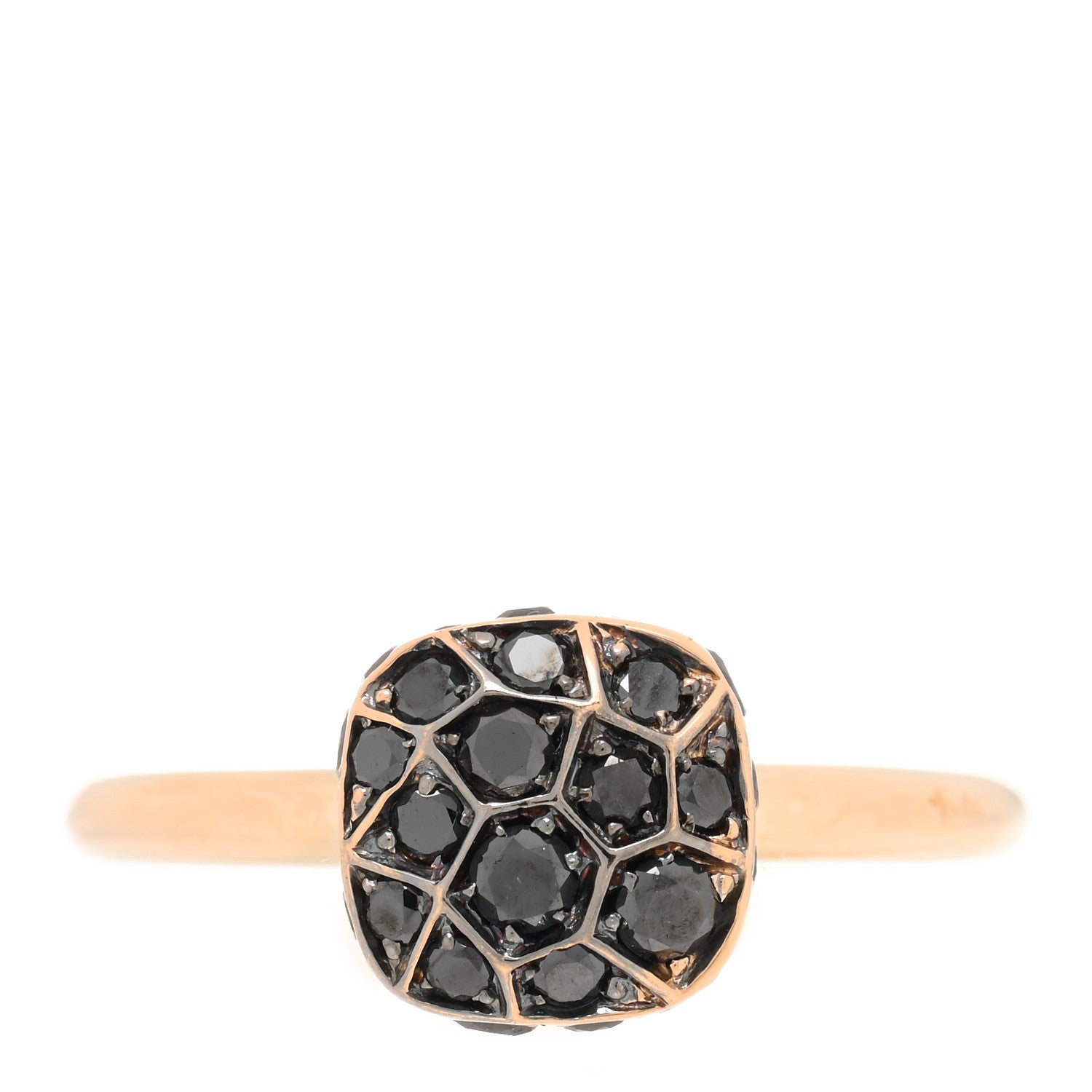 Pomellato 18K Rose Gold Black Diamond Nudo Solitaire Ring 49 5 1 of 4