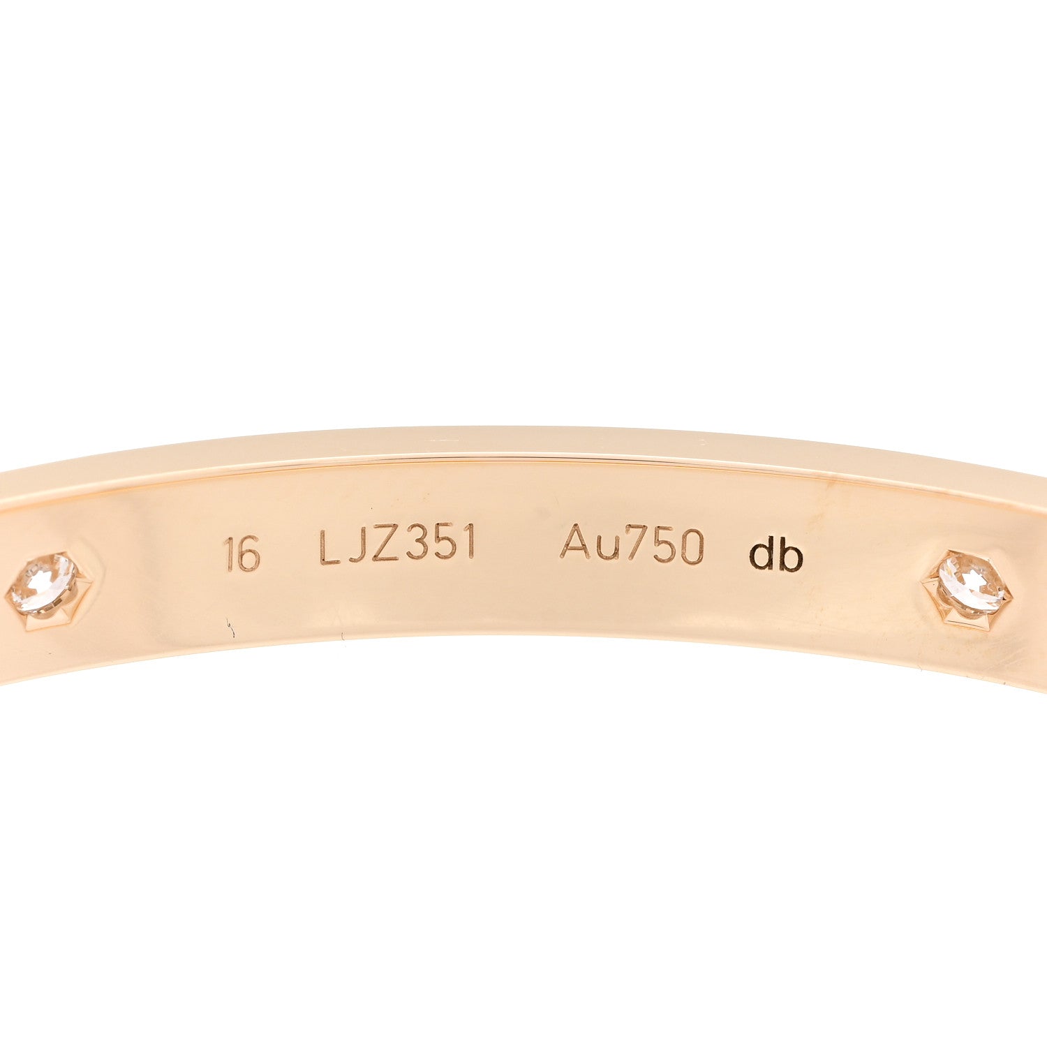 Cartier 18K Yellow Gold 4 Diamond LOVE Bracelet 16 6 of 10