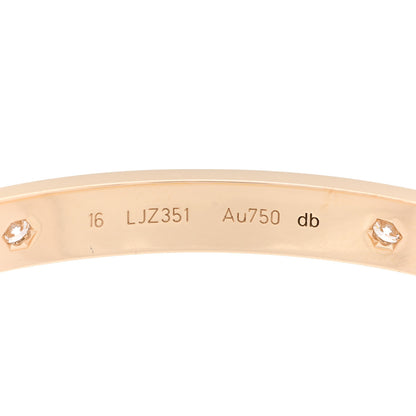 Cartier 18K Yellow Gold 4 Diamond LOVE Bracelet 16 6 of 10