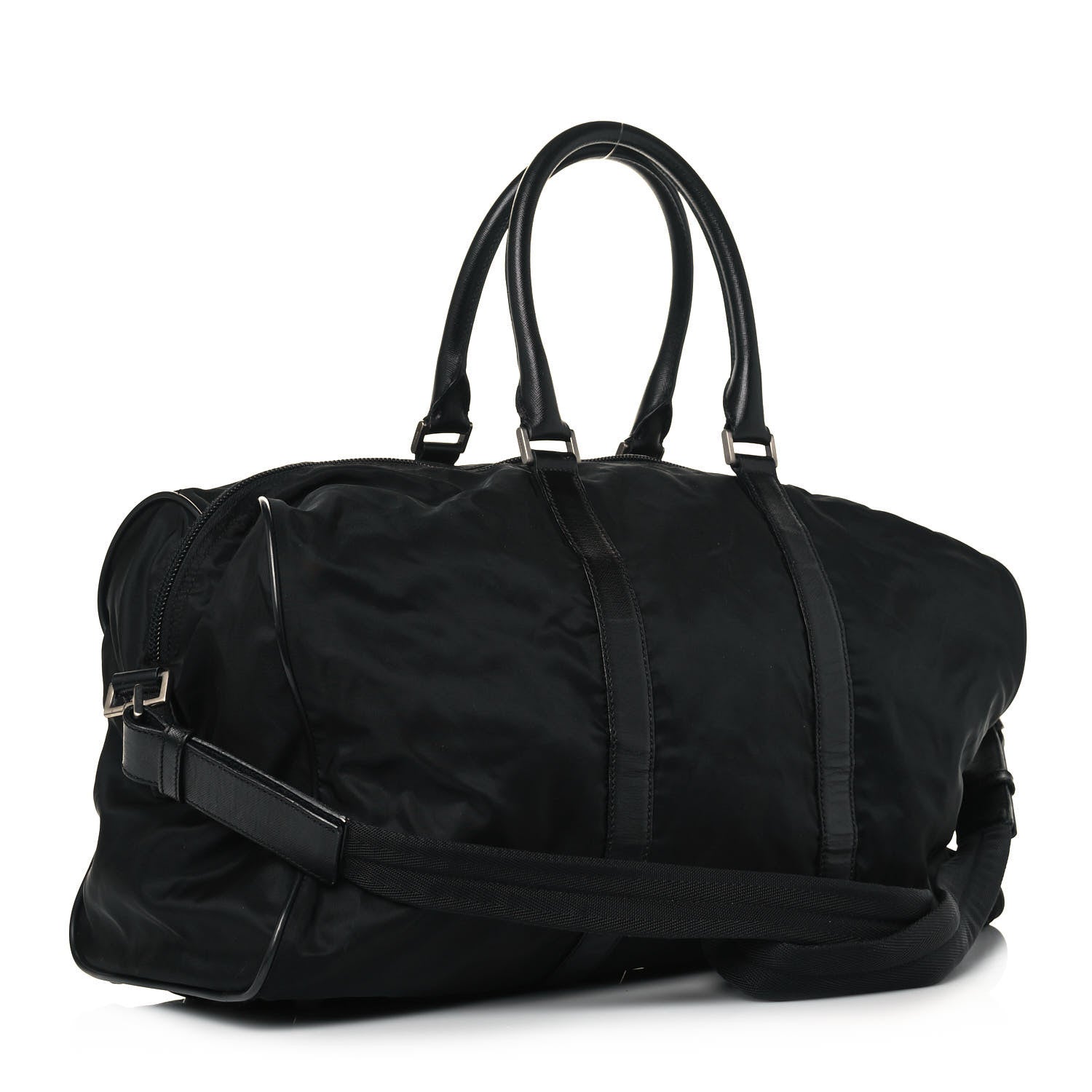 Prada Tessuto Nylon Saffiano Duffle Black 3 of 15