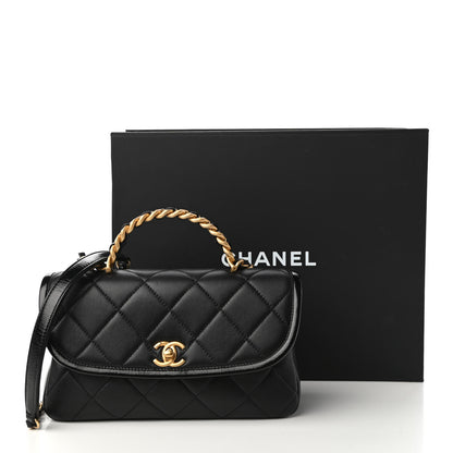 Chanel Lambskin Quilted Small La Parisienne Top Handle Flap Black 11 of 11