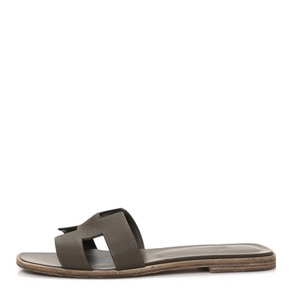 Hermes Epsom Oran Sandals 39 Etoupe 1 of 11