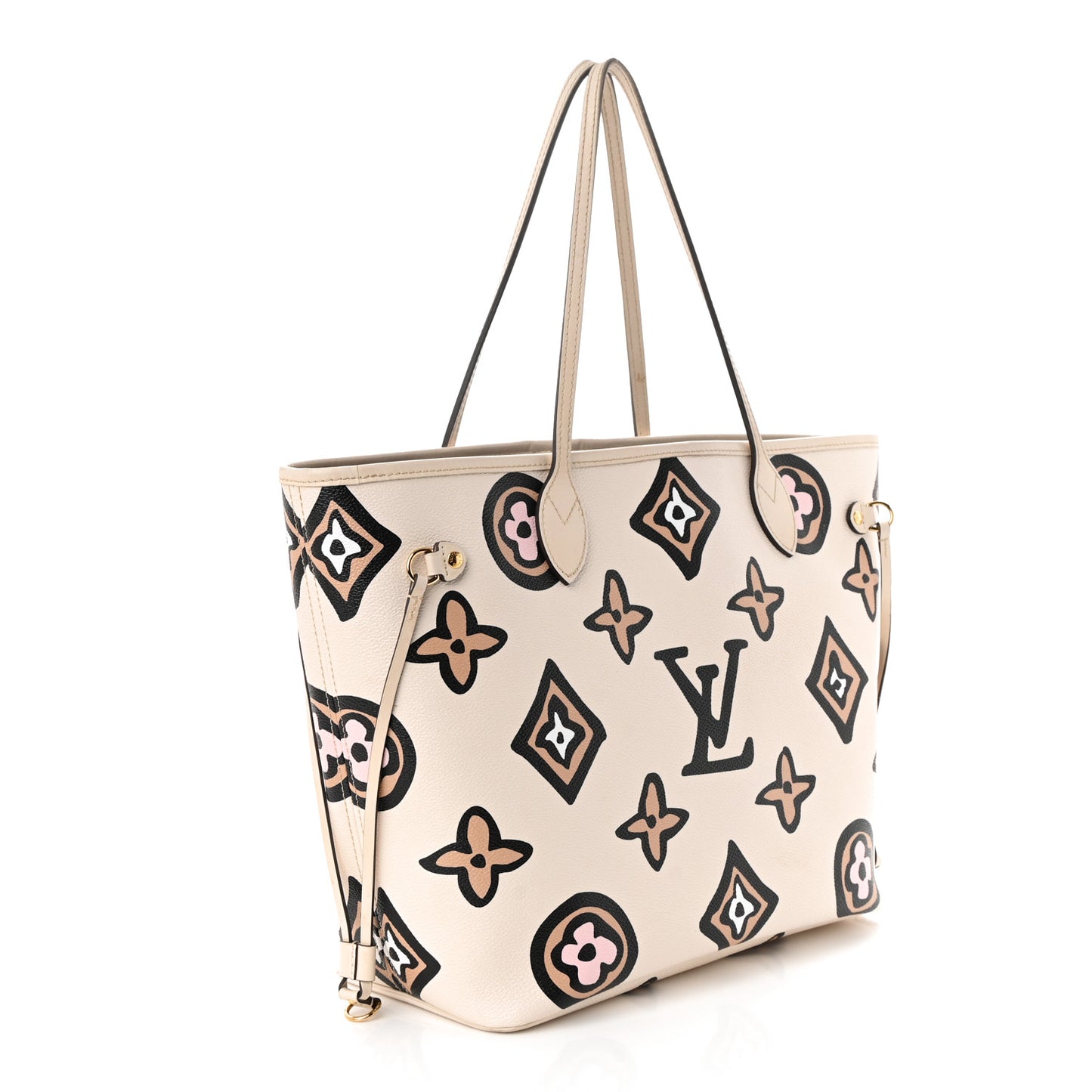Monogram Giant Wild At Heart Neverfull MM Creme
