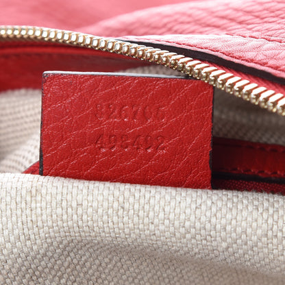 Gucci Pebbled Calfskin Medium Soho Chain Hobo Red 7 of 11