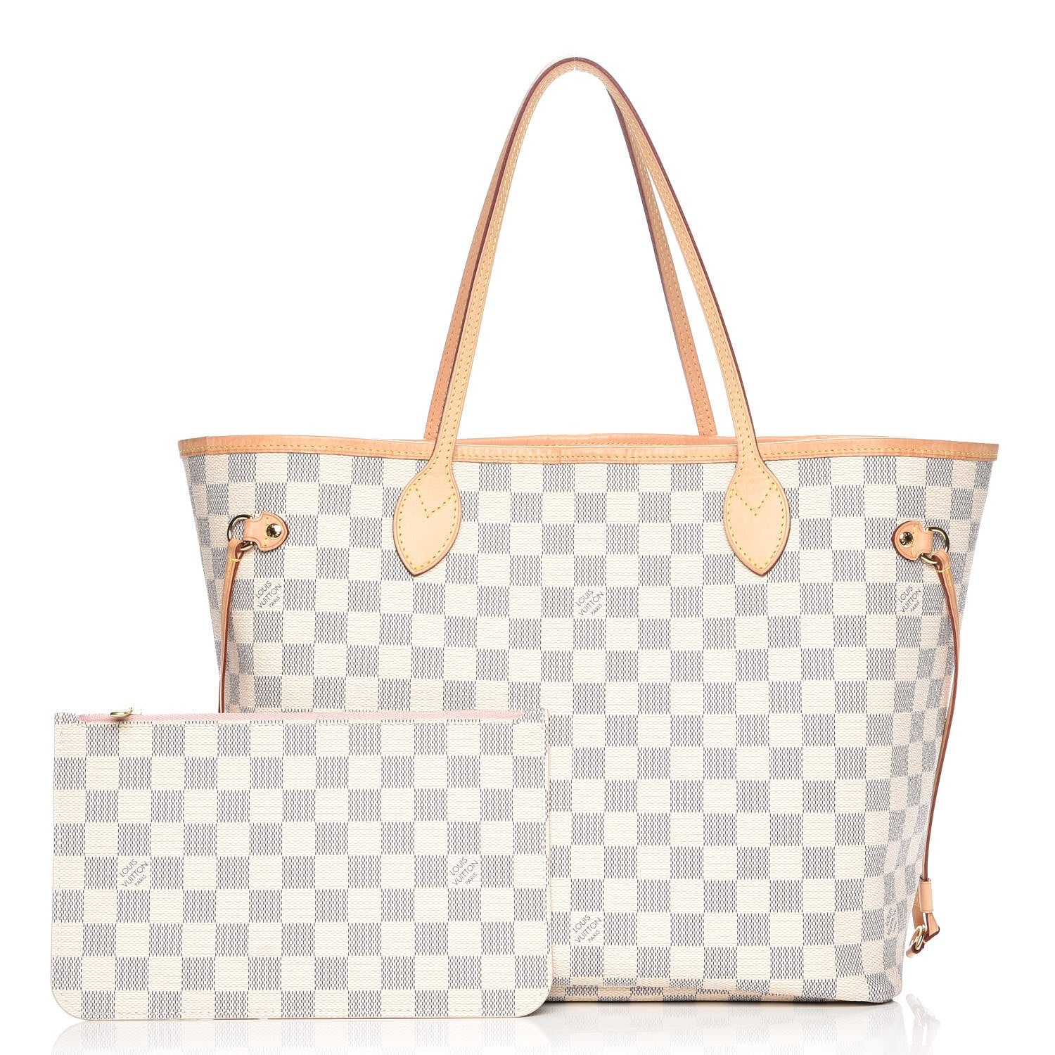 Louis Vuitton Damier Azur Neo Neverfull MM Rose Ballerine 1 of 8