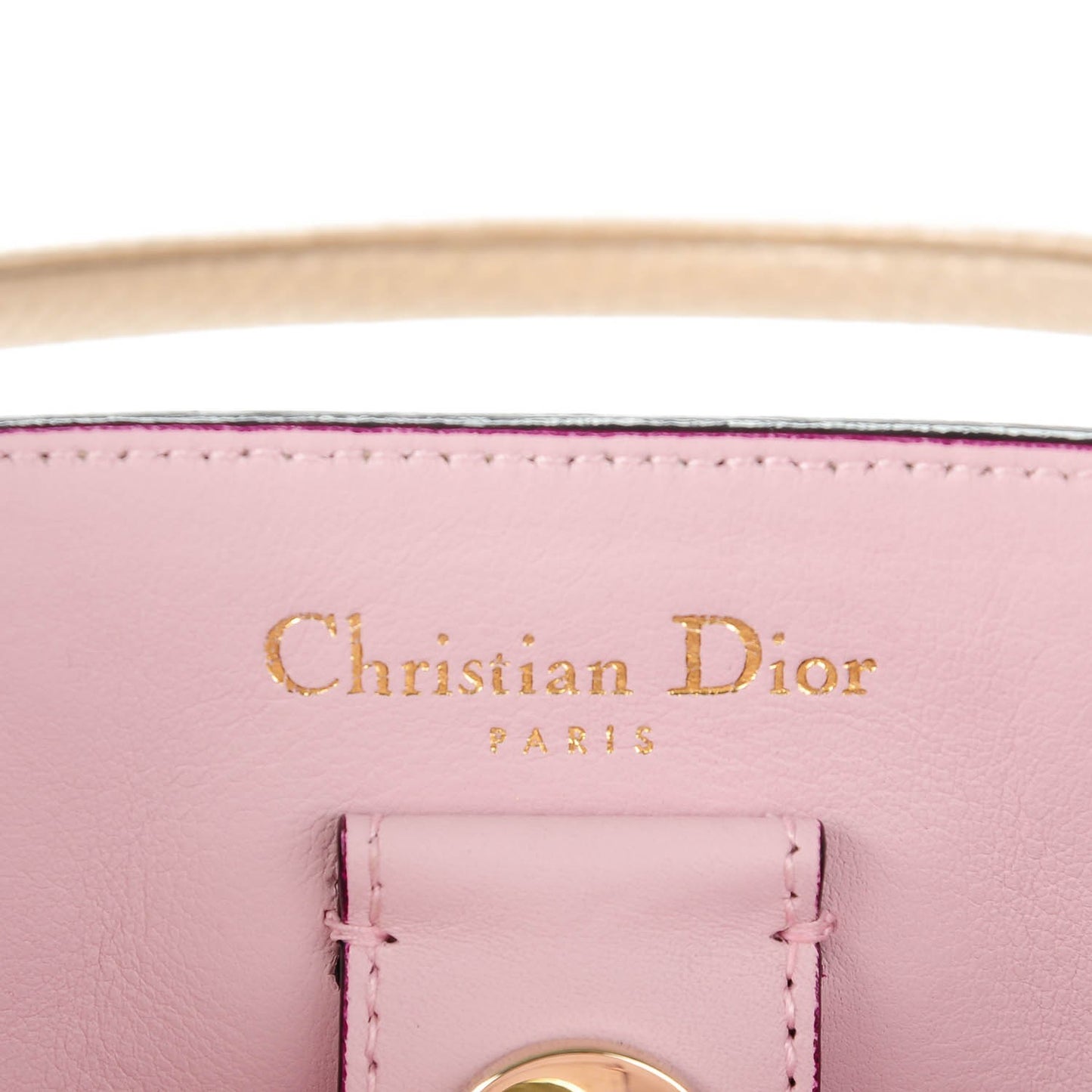 Metallic Bullcalf Medium Diorissimo Bag Champagne