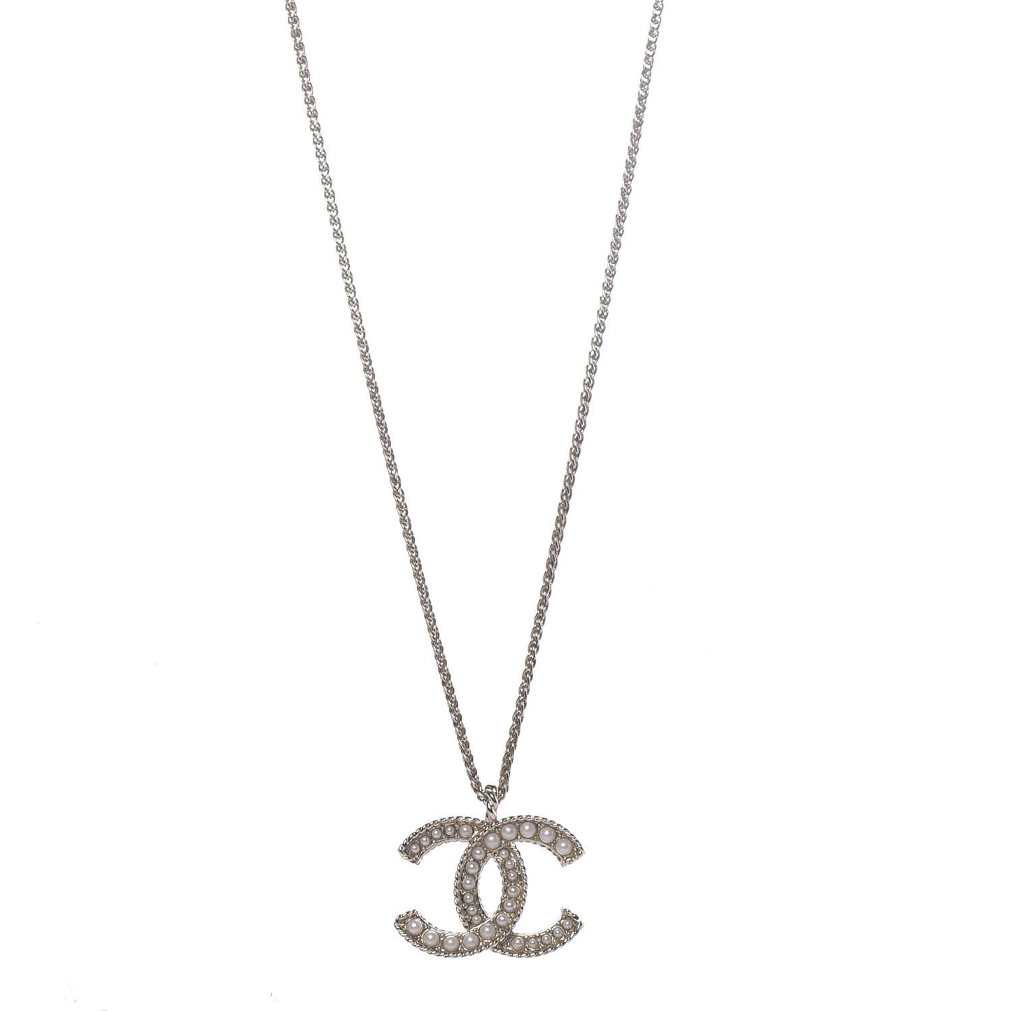 Pearl CC Pendant Necklace Gold