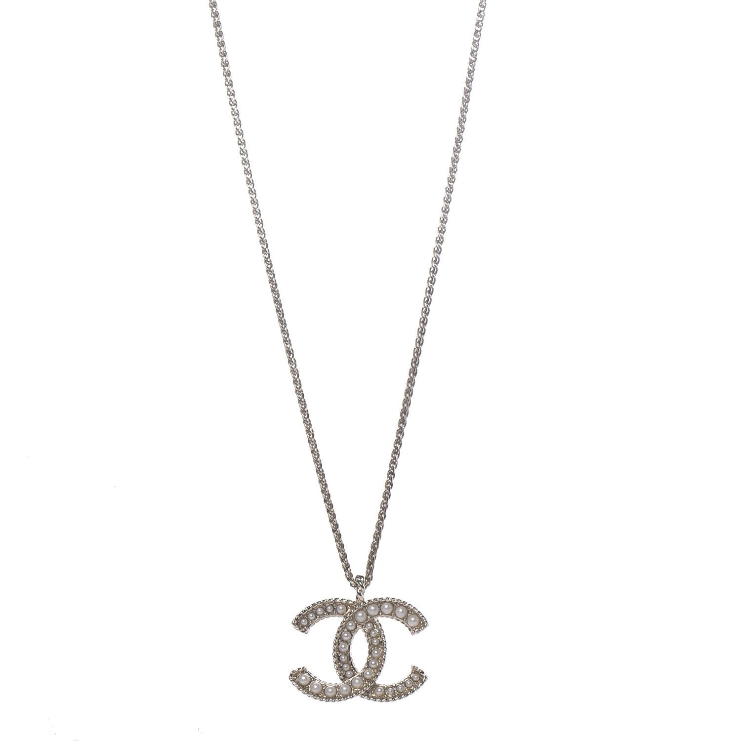 Chanel Pearl CC Pendant Necklace Gold 1 of 6