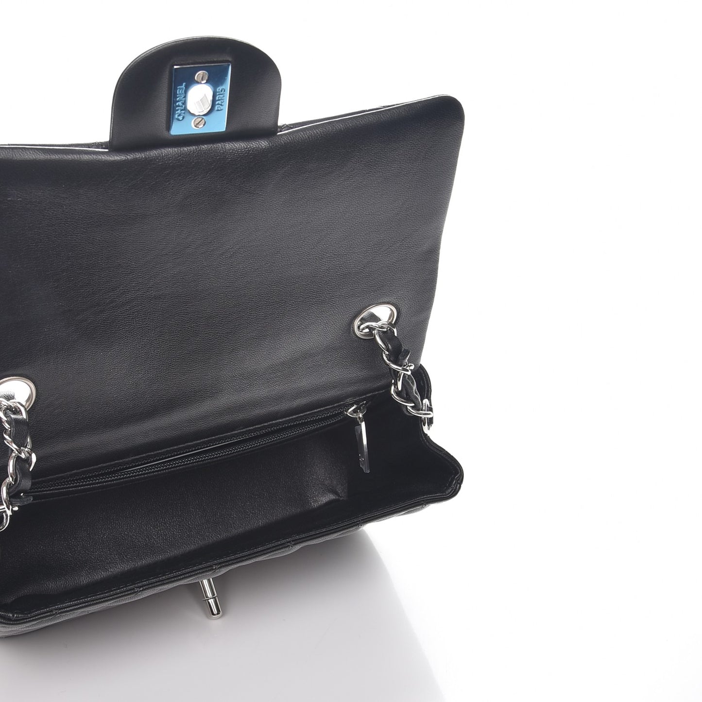 Lambskin Quilted Mini Rectangular Flap Black