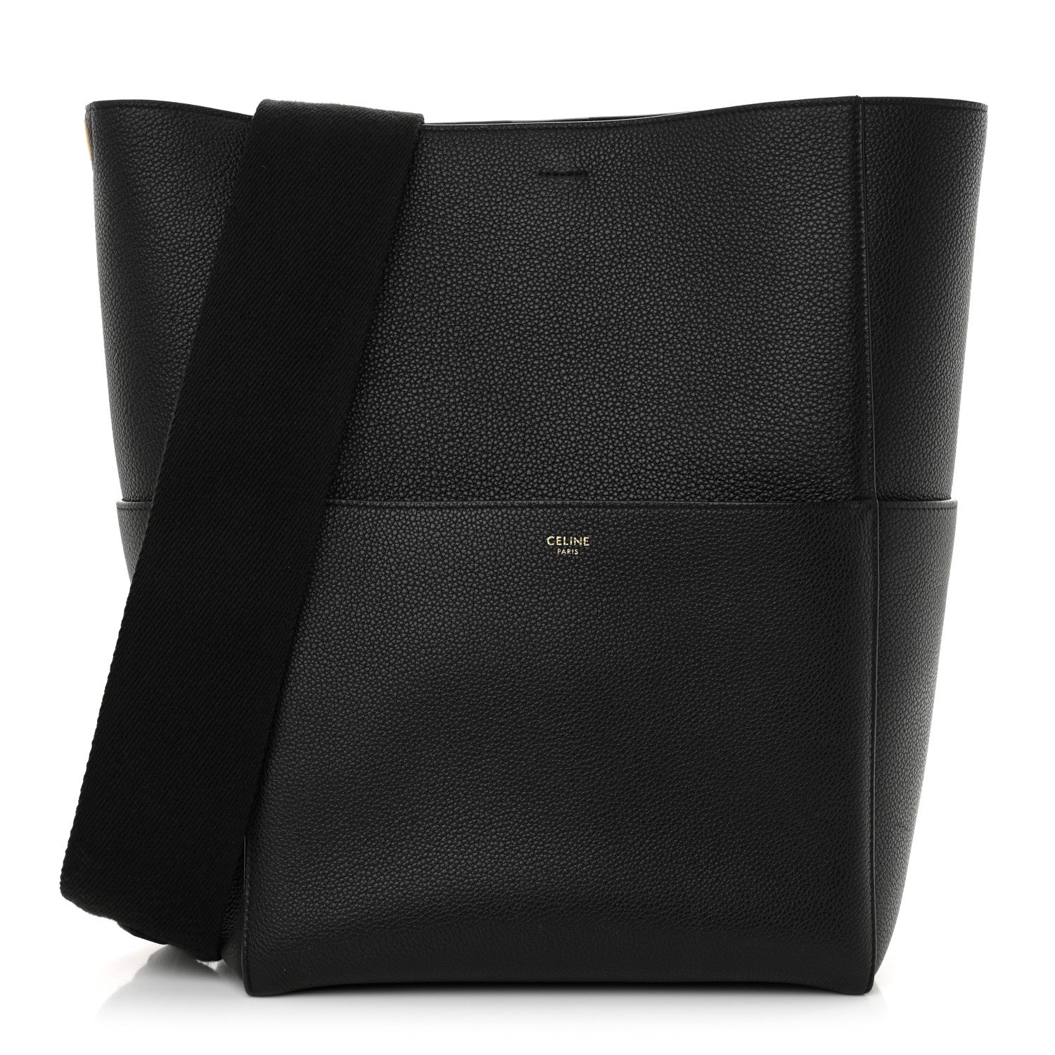 Celine Soft Grained Calfskin Sangle Bucket Bag Black 1 of 14