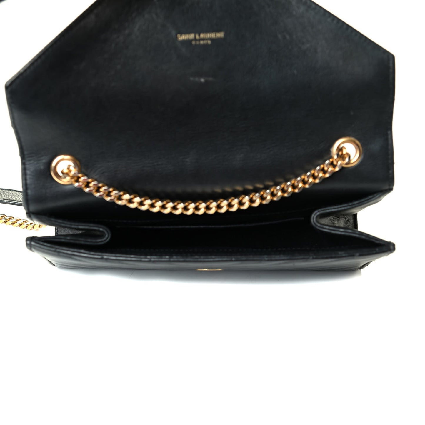 Lambskin Matelasse Chevron Small Monogram Satchel Black