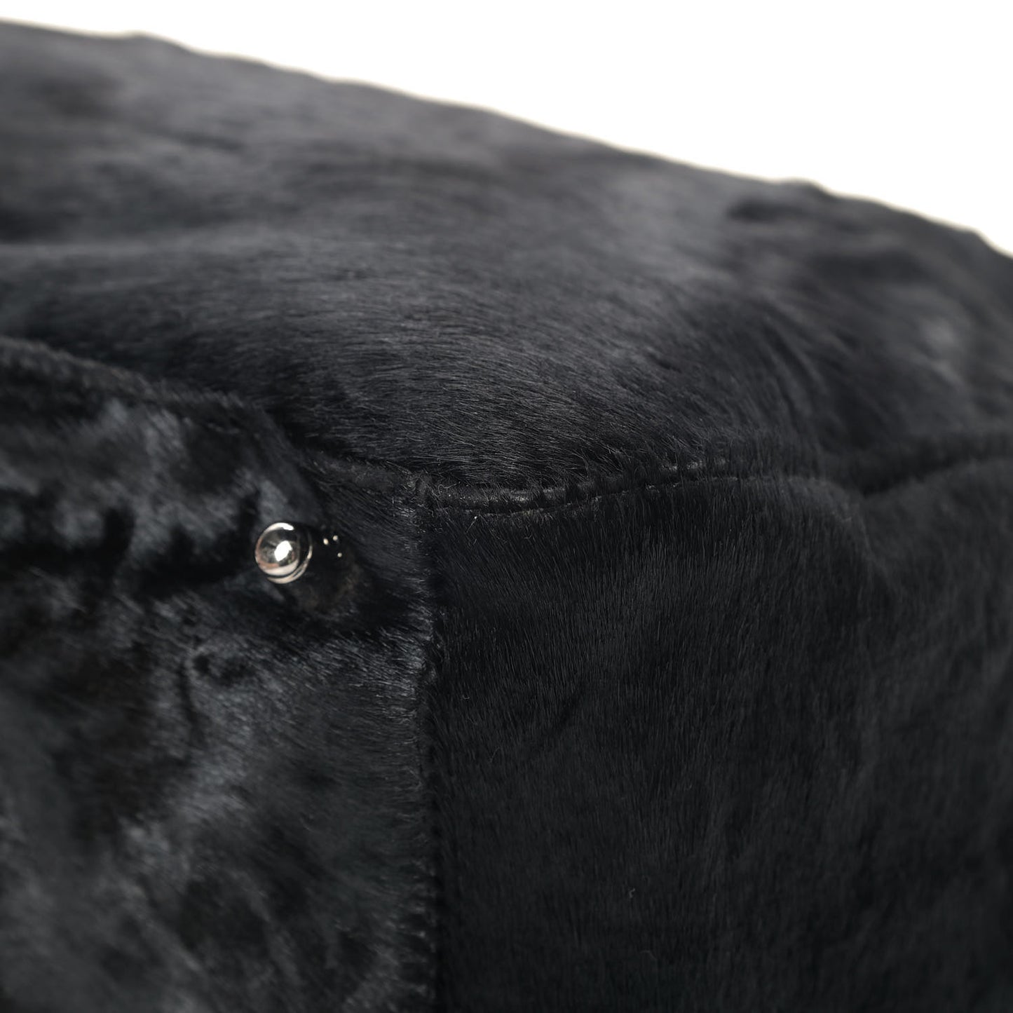 Calf Hair Small FF Tote Black