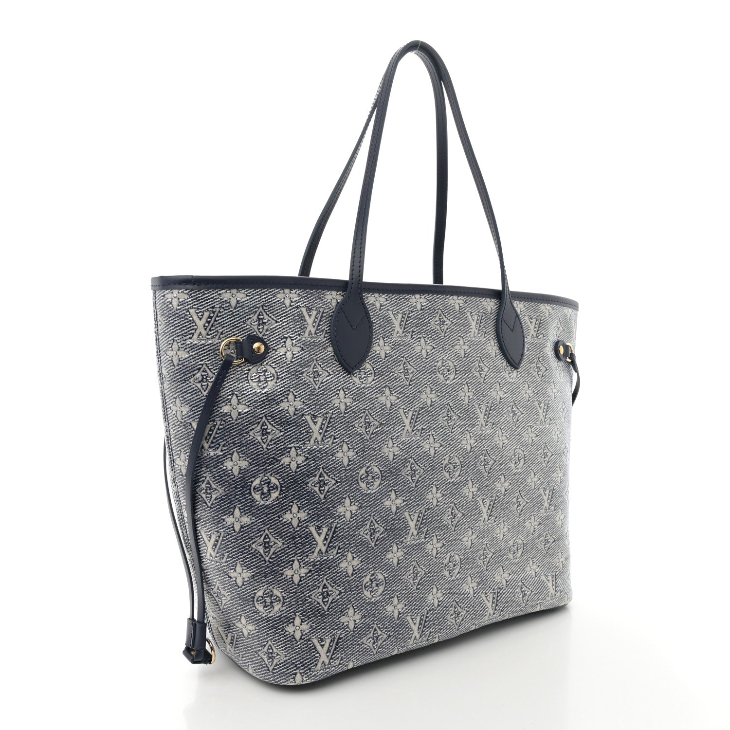 Louis Vuitton Monoglam Neverfull MM Blue 4 of 12