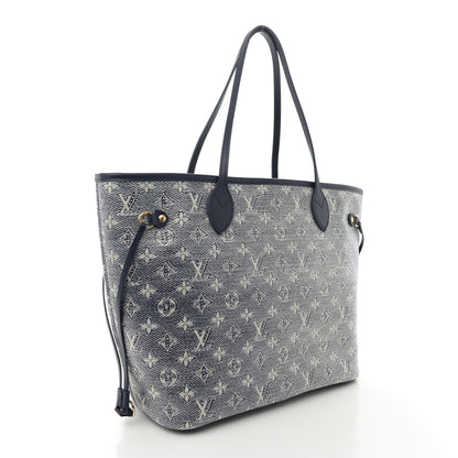 Louis Vuitton Monoglam Neverfull MM Blue 4 of 12