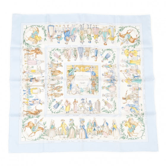 Silk Costumes Civils Actuels Scarf 90 Bleu