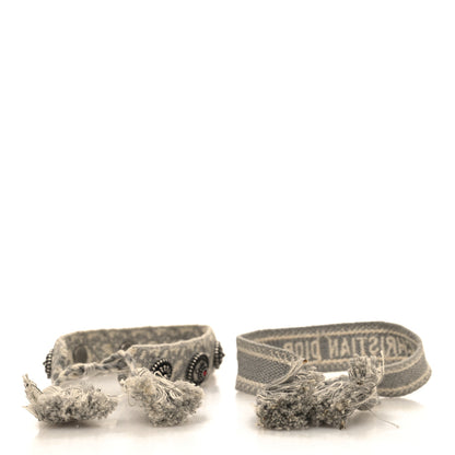 Christian Dior Woven Cotton Oblique J'Adior Friendship Bracelet Set Grey 3 of 3