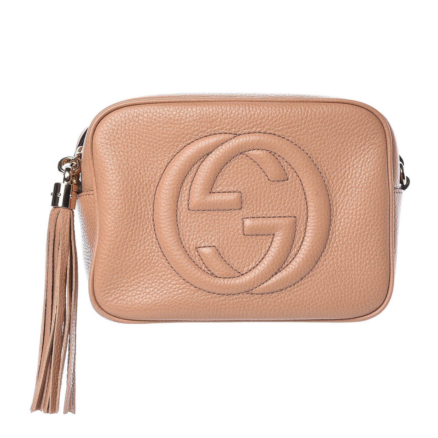 Pebbled Calfskin Small Soho Disco Bag Rose Beige