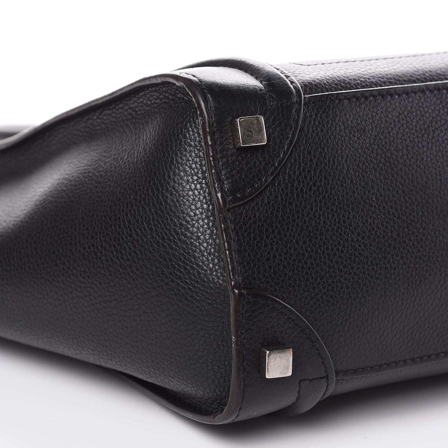 Drummed Calfskin Micro Luggage Black