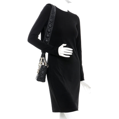 Christian Dior Calfskin Cannage Mini Lady Dior Black 2 of 7