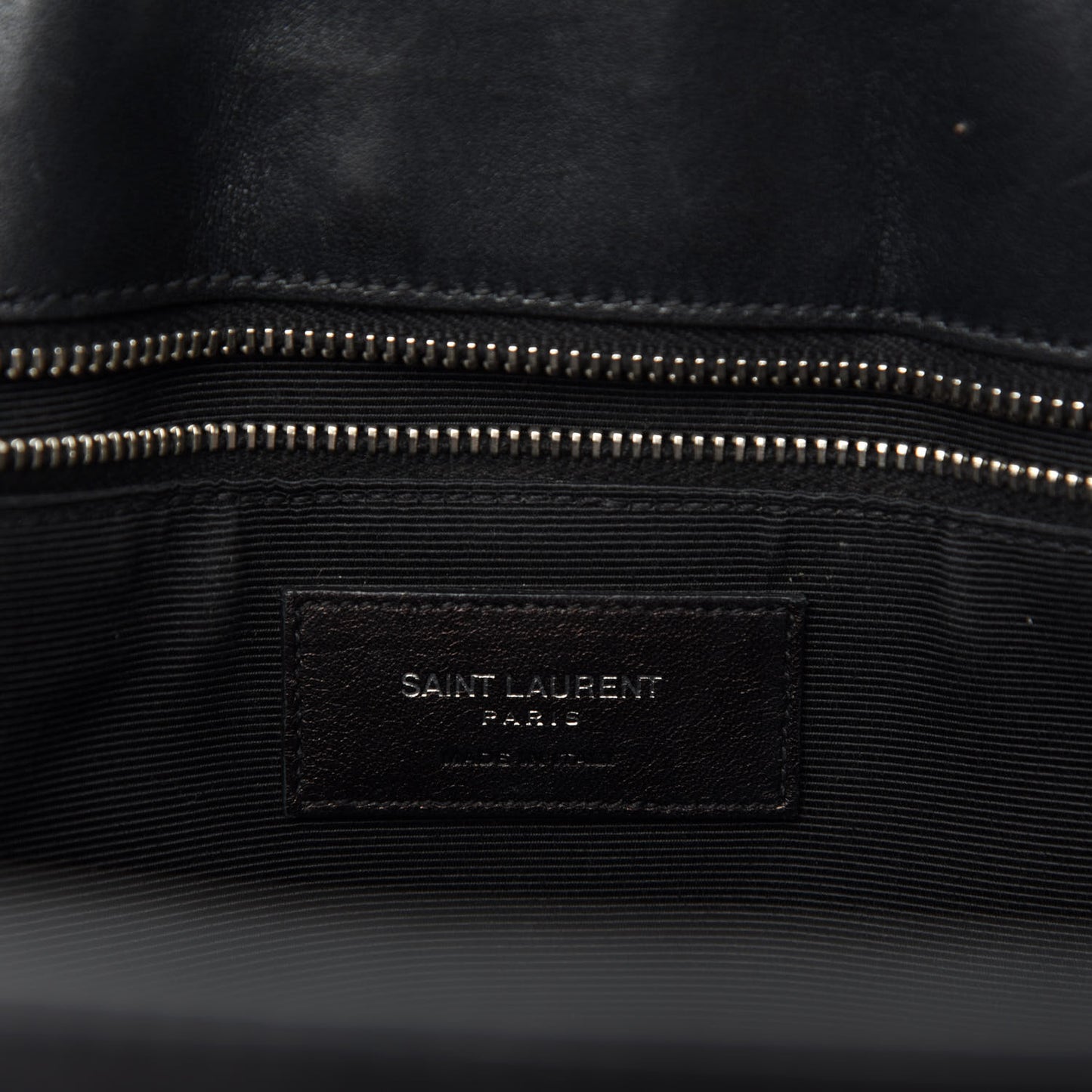 Smooth Calfskin Matelasse Chevron Monogram Shopping Bag Black