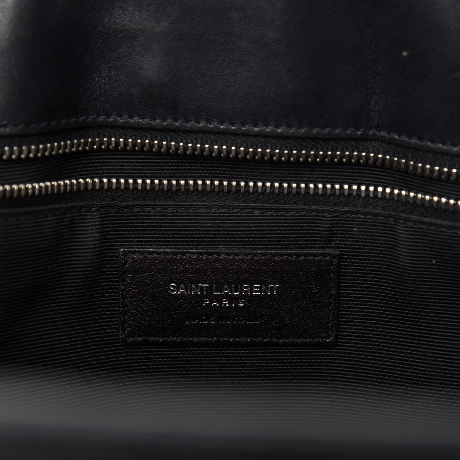 Saint Laurent Smooth Calfskin Matelasse Chevron Monogram Shopping Bag Black 13 of 16