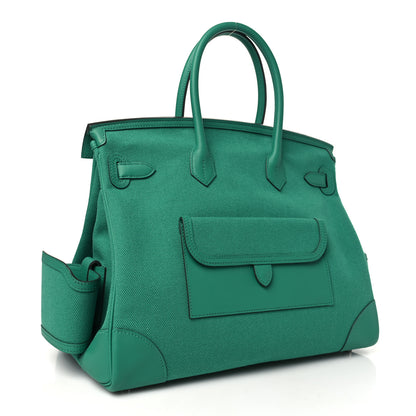 Hermes Toile Goeland Swift Cargo Birkin 35 Vert Vertigo 2 of 10