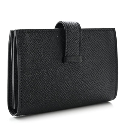 Hermes Epsom Monochrome Bearn Card Holder Wallet Black 3 of 8