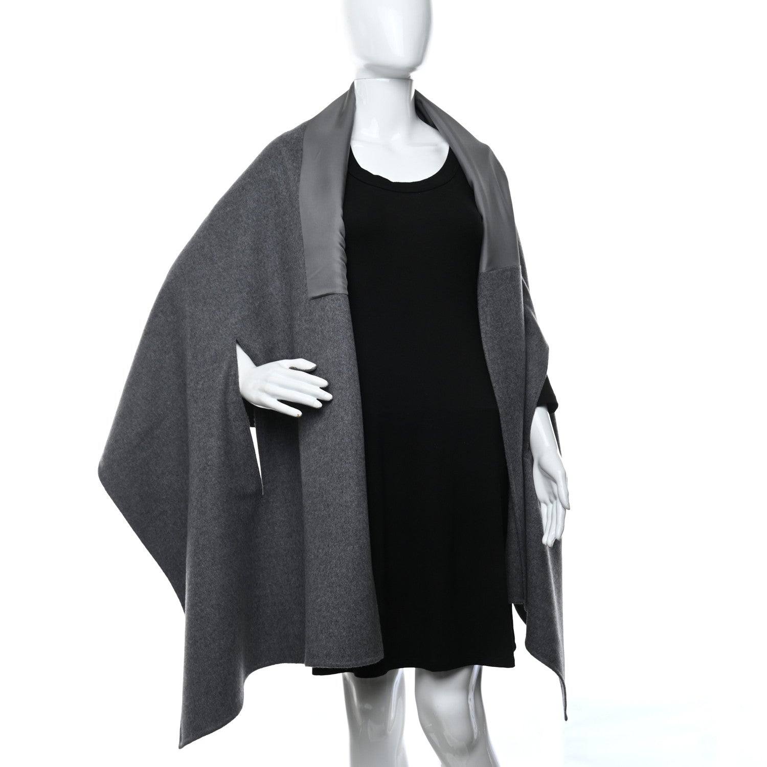 Hermes Cashmere Twill Double Face Applique Stole Scarf Gris 2 of 4