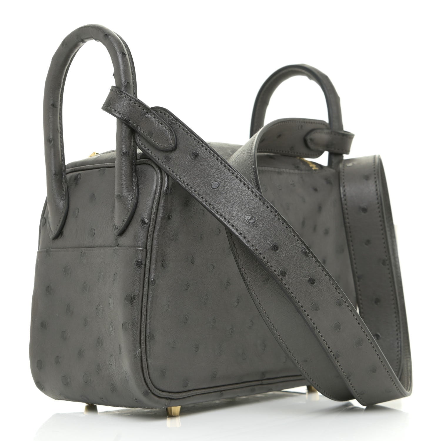Hermes Ostrich Mini Lindy 20 Graphite 3 of 11