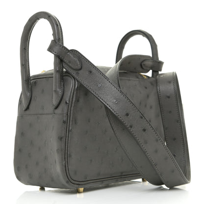 Hermes Ostrich Mini Lindy 20 Graphite 3 of 11