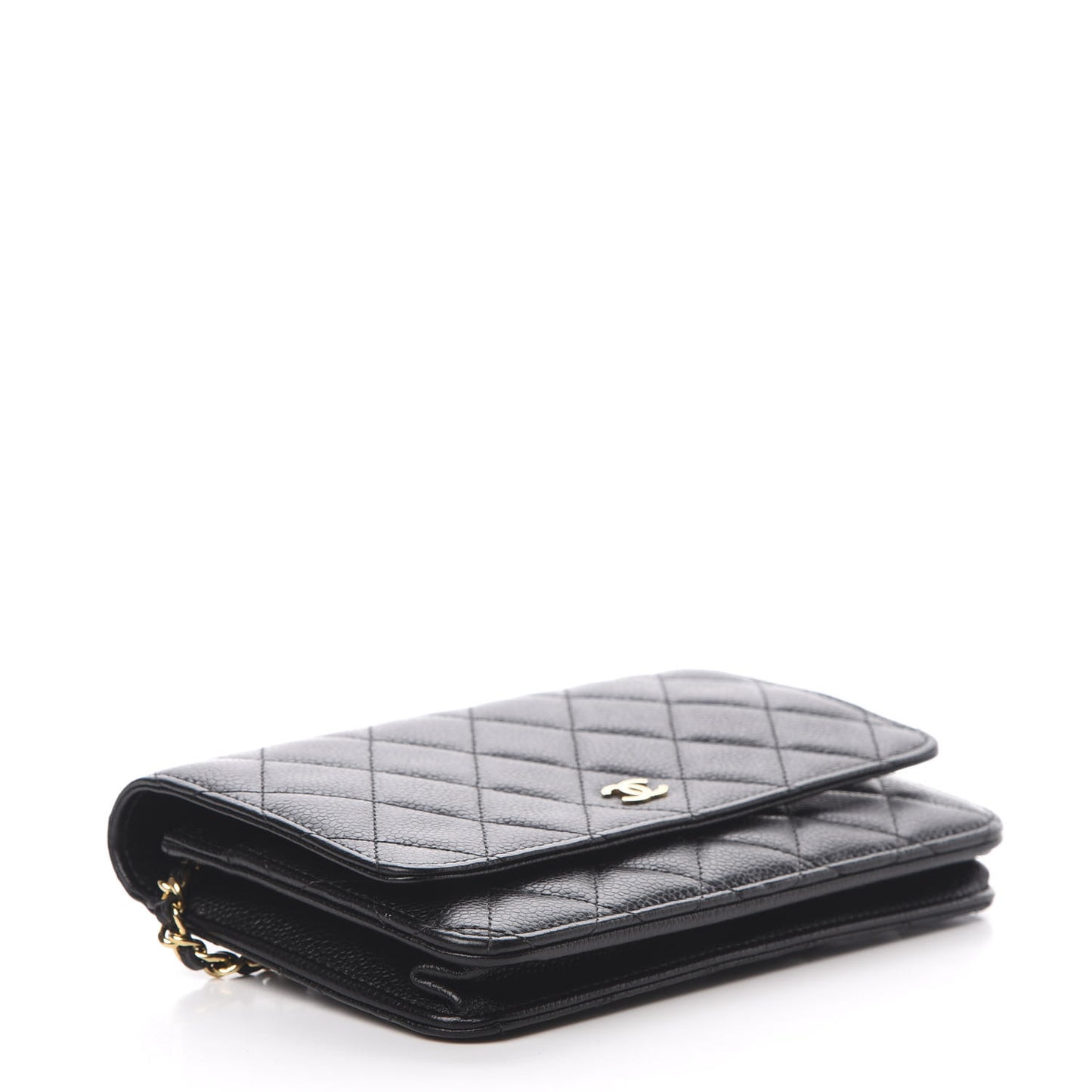 Caviar Quilted Wallet On Chain WOC Black