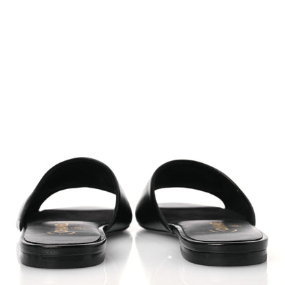 Chanel Shiny Calfskin Crystal CC Sandals 37 Black 5 of 10