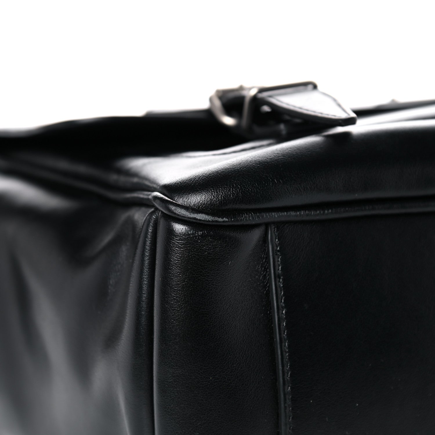Saint Laurent Calfskin Flap Front Messenger Bag Black 7 of 15