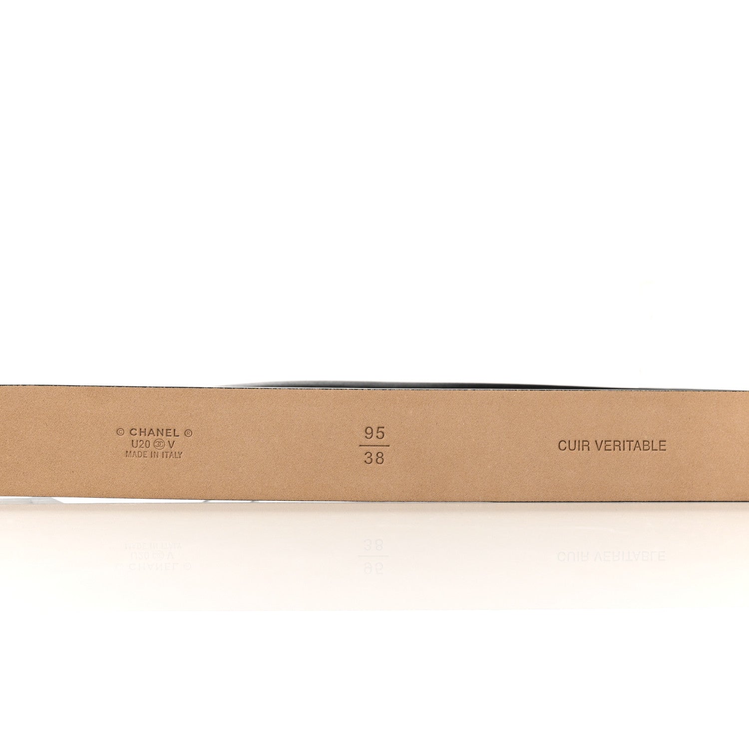 Chanel Calfskin Belt 95 38 Black 3 of 3
