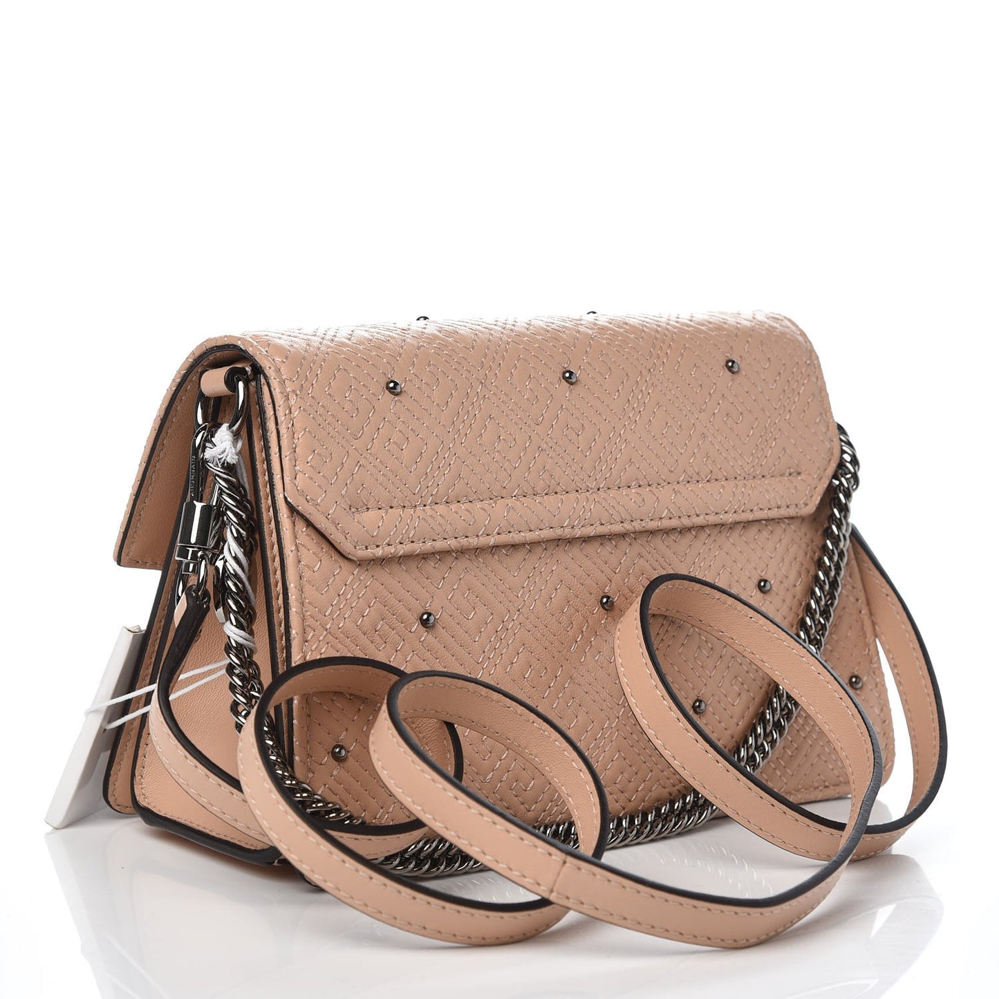 Lambskin Embroidered Studded Small GV3 Shoulder Bag Powder