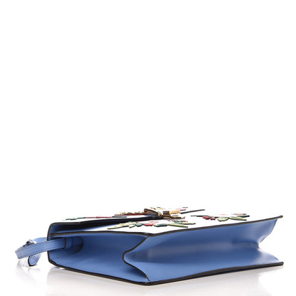 Gucci Calfskin Embroidered Medium Sylvie Top Handle Bag Clear Sky Blue 5 of 8